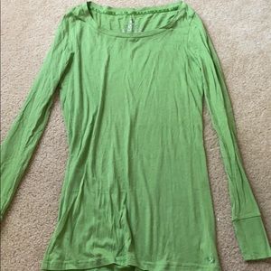 Aerie Green Long Sleeve Scoop Neck Tee Shirt Medium